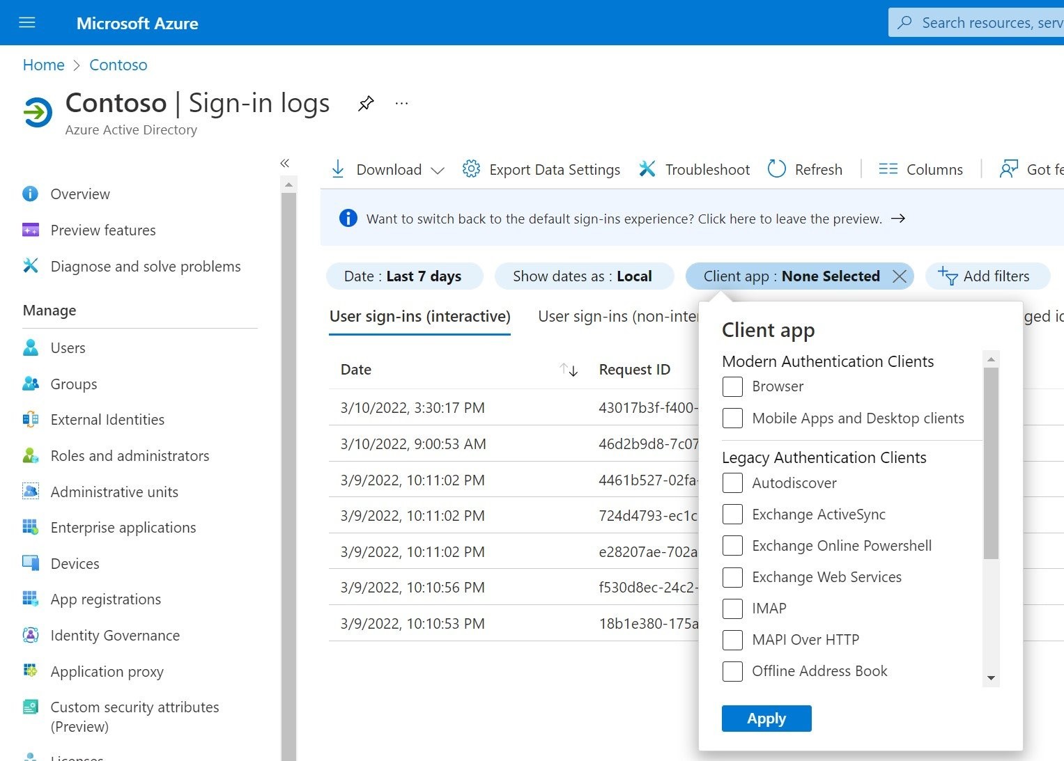 Screenshot of a computer showing the deactivation of Basic Authentication in Exchange Online.